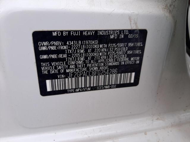 Photo 10 from auction – 2015 SUBARU XV CROSSTR with VIN JF2GPACC8FG254286