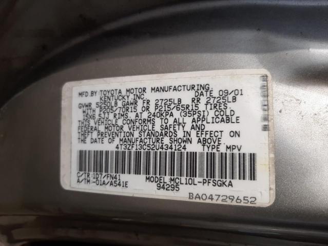 Photo 10 from auction – 2002 TOYOTA SIENNA LE with VIN 4T3ZF13C52U434124