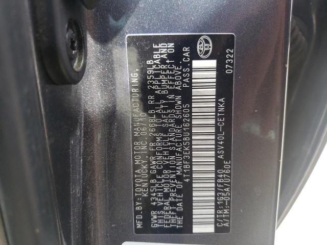 Photo 10 from auction – 2011 TOYOTA CAMRY BASE with VIN 4T1BF3EK5BU162605