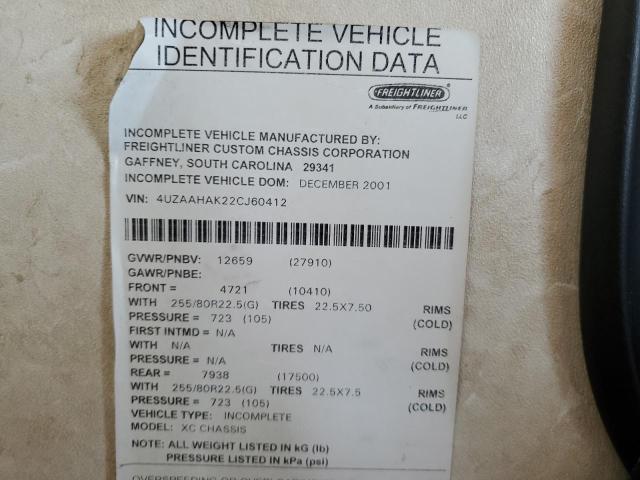Photo 10 from auction – 2003 FREIGHTLINER CHASSIS X with VIN 4UZAAHAK22CJ60412