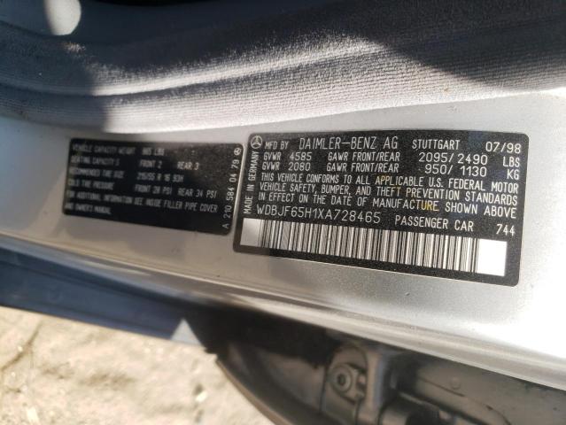 Photo 10 from auction – 1999 MERCEDES-BENZ E 320 with VIN WDBJF65H1XA728465