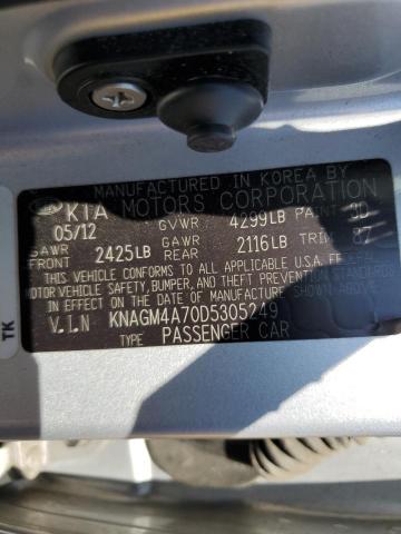 Photo 10 from auction – 2013 KIA OPTIMA LX with VIN KNAGM4A70D5305249