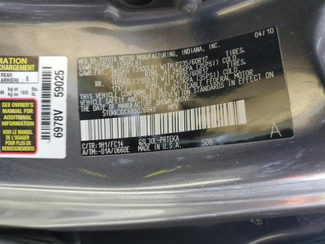 Photo 10 from auction – 2011 TOYOTA SIENNA LE with VIN 5TDKK3DC6BS026949
