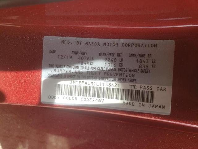 Photo 10 from auction – 2020 MAZDA 3 with VIN JM1BPALM1L1158421