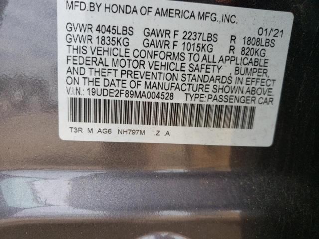 Photo 10 from auction – 2021 ACURA ILX PREMIU with VIN 19UDE2F89MA004528