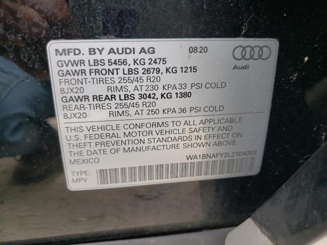 Photo 10 from auction – 2020 AUDI Q5 PREMIUM with VIN WA1BNAFY2L2104053