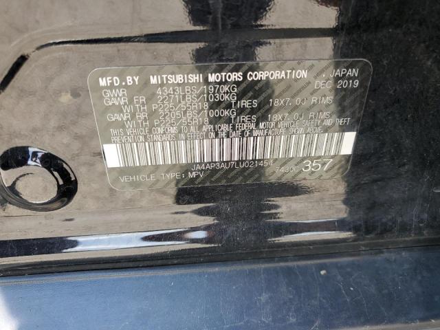 Photo 10 from auction – 2020 MITSUBISHI OUTLANDER with VIN JA4AP3AU7LU021454
