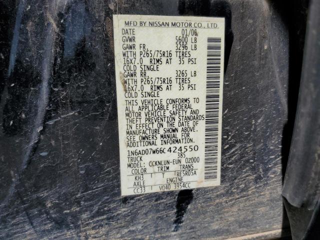 Photo 10 from auction – 2006 NISSAN FRONTIER C with VIN 1N6AD07W66C424550