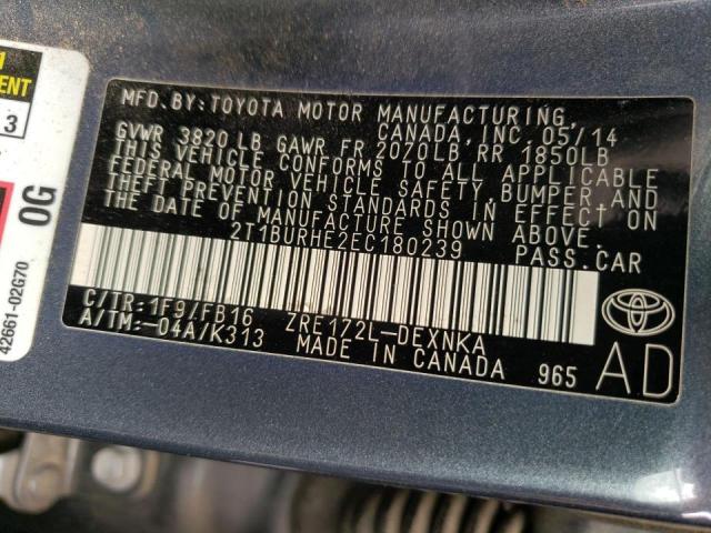 Foto 10 de la subasta – 2014 TOYOTA COROLLA L con VIN 2T1BURHE2EC180239
