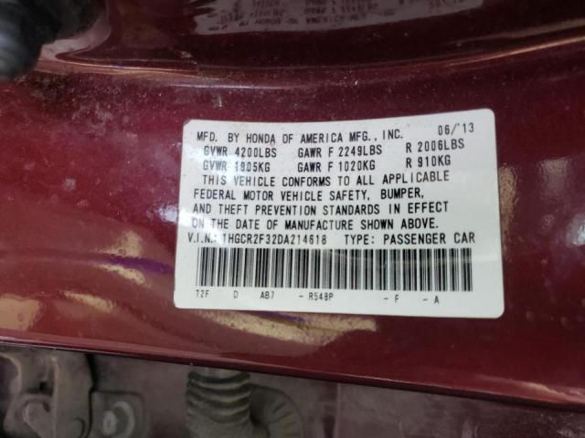 Photo 10 from auction – 2013 HONDA ACCORD LX with VIN 1HGCR2F32DA214618