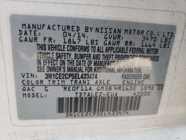 Photo 10 from auction – 2014 NISSAN VERSA with VIN 3N1CE2CP5EL433474