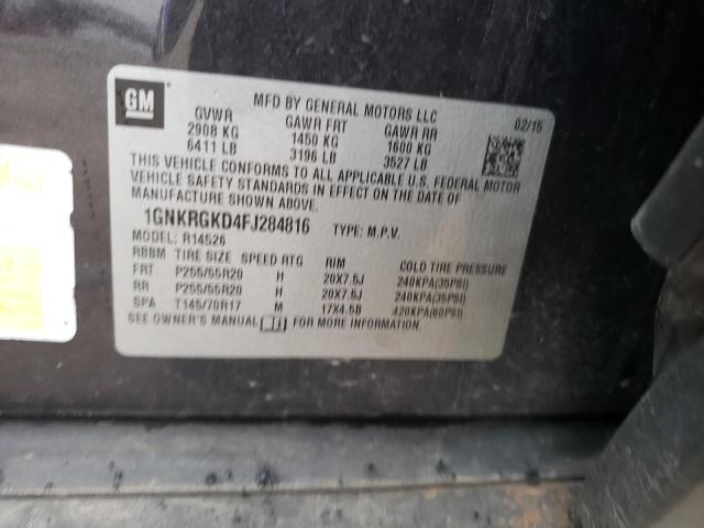 Photo 10 from auction – 2015 CHEVROLET TRAVERSE L with VIN 1GNKRGKD4FJ284816