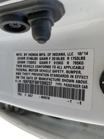 Photo 10 from auction – 2015 HONDA CIVIC LX with VIN 19XFB2F50FE006237