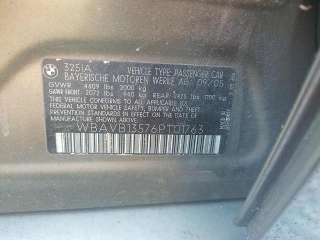 Photo 10 from auction – 2006 BMW 325 I with VIN WBAVB13576PT01763