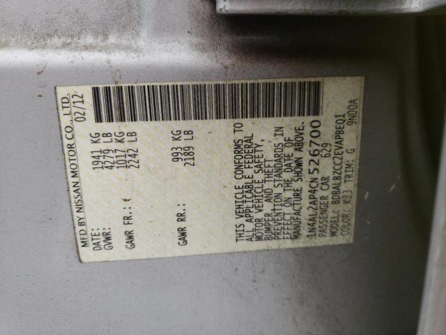 Photo 10 from auction – 2012 NISSAN ALTIMA BAS with VIN 1N4AL2AP4CN526700