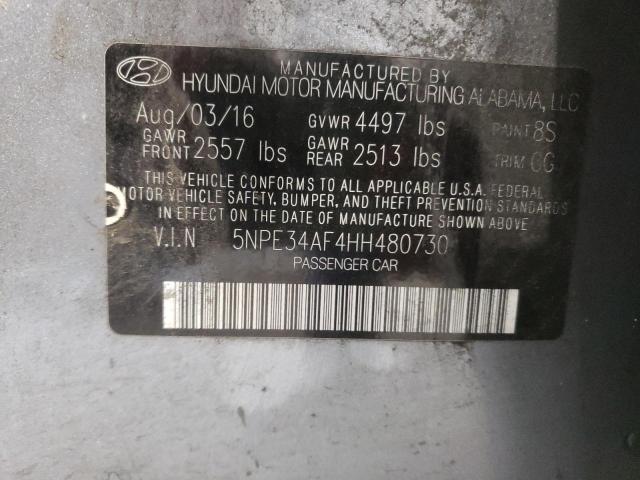 Photo 10 from auction – 2017 HYUNDAI SONATA SPO with VIN 5NPE34AF4HH480730