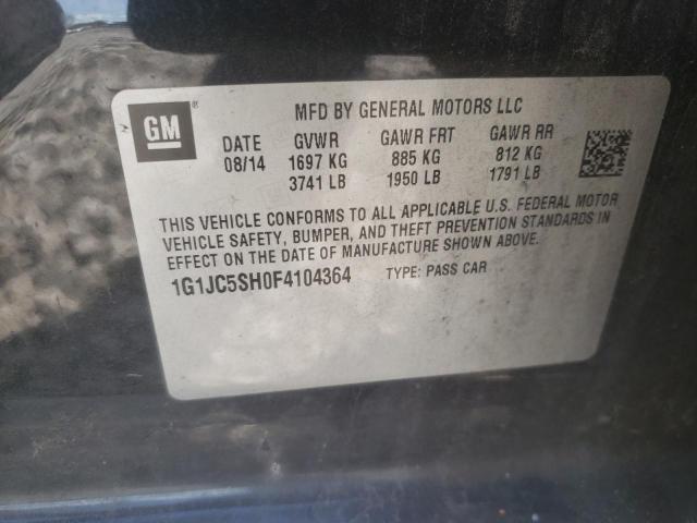 Photo 10 from auction – 2015 CHEVROLET SONIC LT with VIN 1G1JC5SH0F4104364