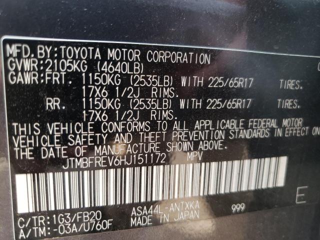 Photo 10 from auction – 2017 TOYOTA RAV4 LE with VIN JTMBFREV6HJ151172