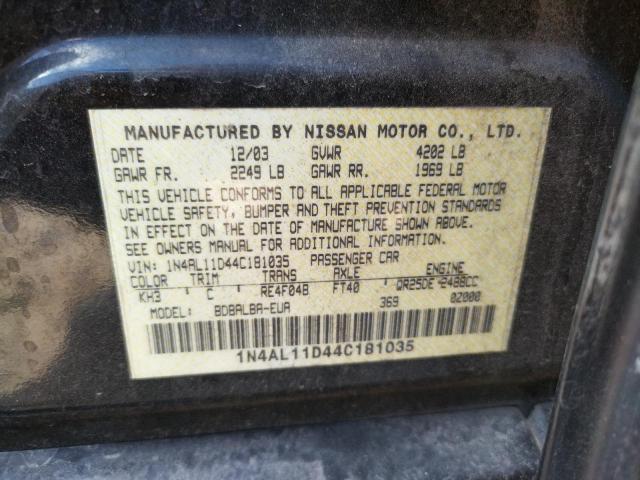 Photo 10 from auction – 2004 NISSAN ALTIMA SL with VIN 1N4AL11D44C181035