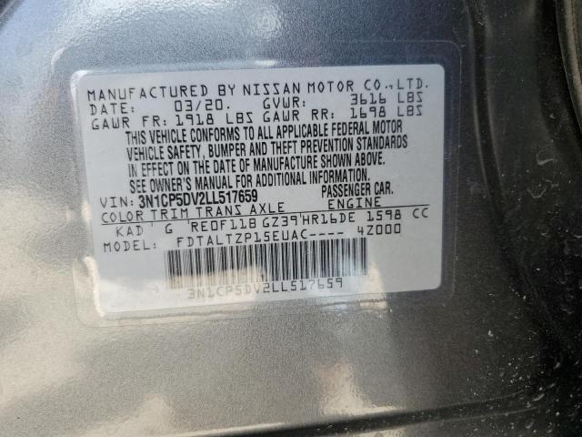 Photo 10 from auction – 2020 NISSAN KICKS SR with VIN 3N1CP5DV2LL517659