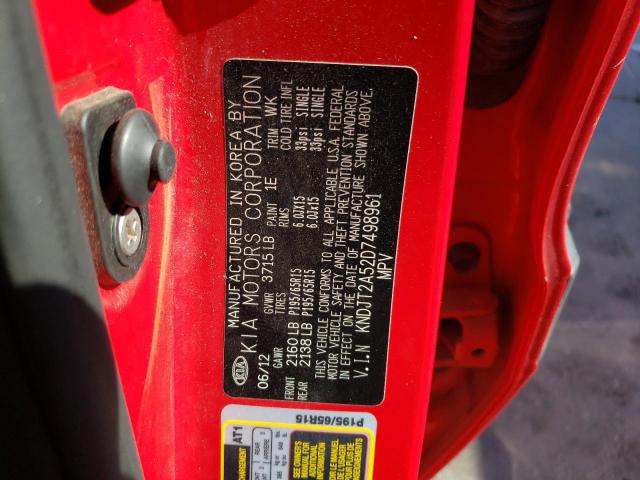 Photo 10 from auction – 2013 KIA SOUL with VIN KNDJT2A52D7498961
