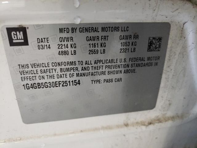 Photo 10 from auction – 2014 BUICK LACROSSE with VIN 1G4GB5G30EF251154