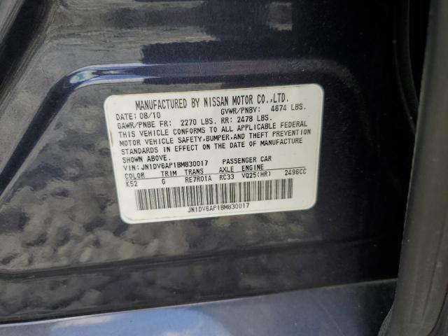 Photo 10 from auction – 2011 INFINITI G25 BASE with VIN JN1DV6AP1BM830017