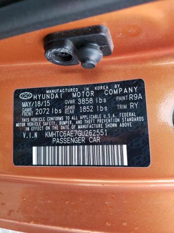 Photo 10 from auction – 2016 HYUNDAI VELOSTER T with VIN KMHTC6AE7GU262551