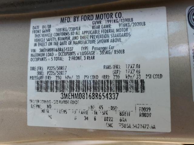 Photo 10 from auction – 2008 MERCURY MILAN PREM with VIN 3MEHM08168R654337