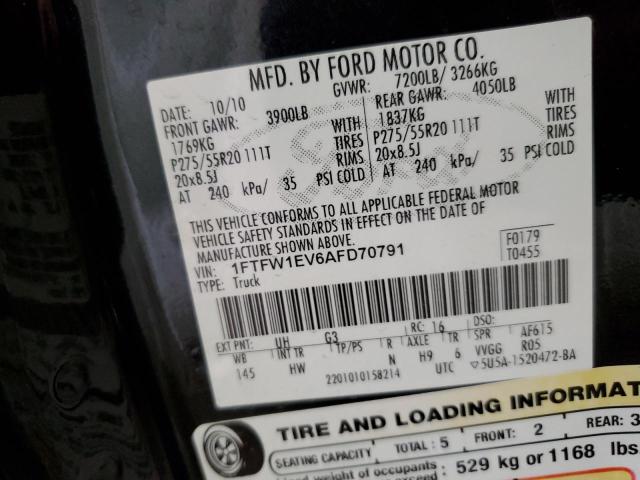 Photo 10 from auction – 2010 FORD F150 SUPER with VIN 1FTFW1EV6AFD70791
