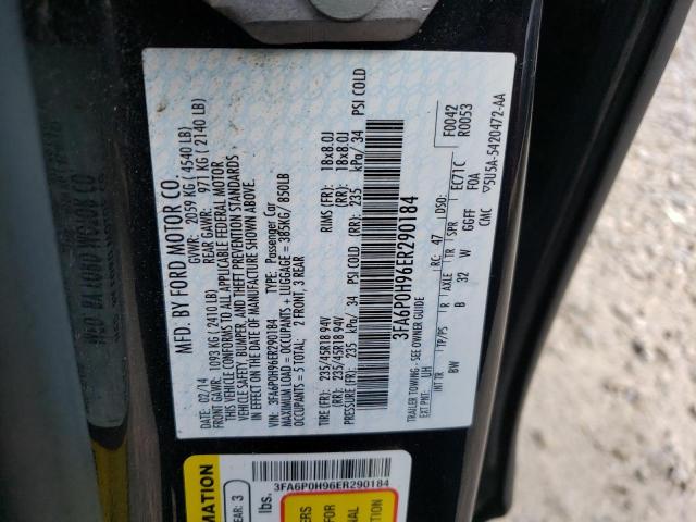 Photo 10 from auction – 2014 FORD FUSION SE with VIN 3FA6P0H96ER290184