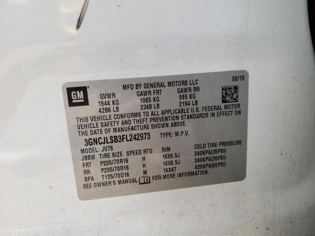 Photo 10 from auction – 2015 CHEVROLET TRAX 1LT with VIN 3GNCJLSB3FL242973