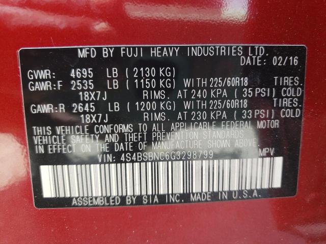 Photo 10 from auction – 2016 SUBARU OUTBACK 2. with VIN 4S4BSBNC6G3298799
