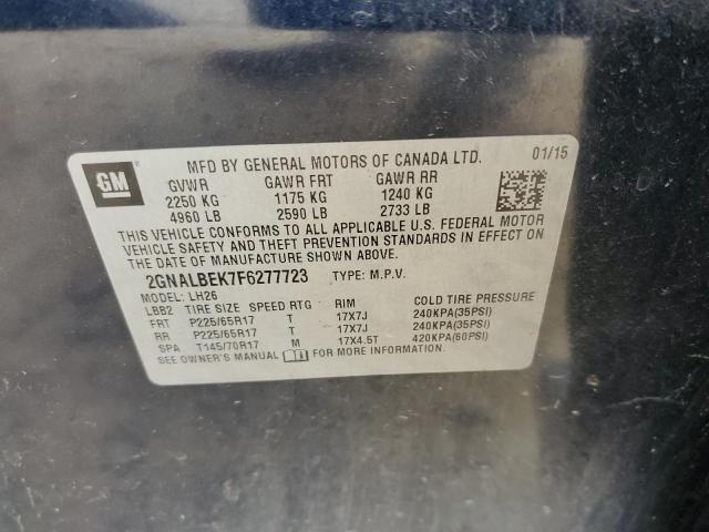 Photo 10 from auction – 2015 CHEVROLET EQUINOX LT with VIN 2GNALBEK7F6277723