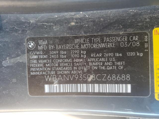 Photo 10 from auction – 2008 BMW 535 XI with VIN WBANV93508CZ68688