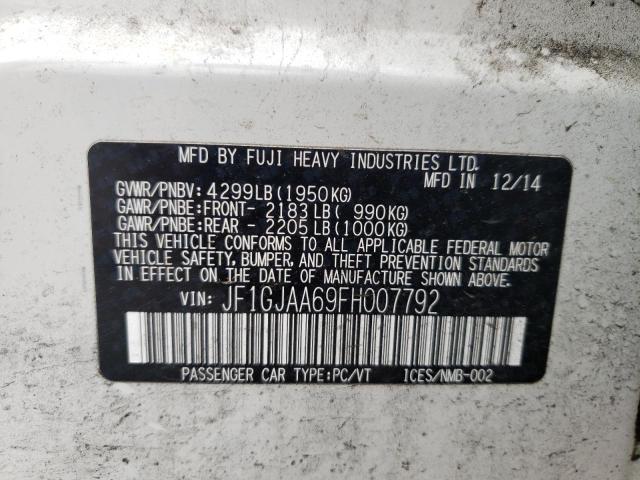 Photo 10 from auction – 2015 SUBARU IMPREZA with VIN JF1GJAA69FH007792