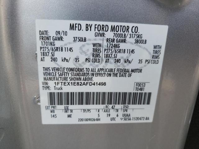 Photo 10 from auction – 2010 FORD F150 SUPER with VIN 1FTEX1E82AFD41498