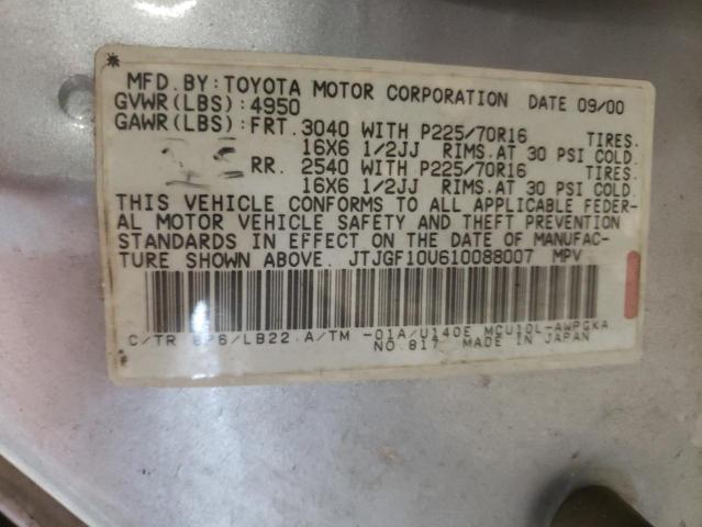 Photo 10 from auction – 2001 LEXUS RX 300 with VIN JTJGF10U610088007