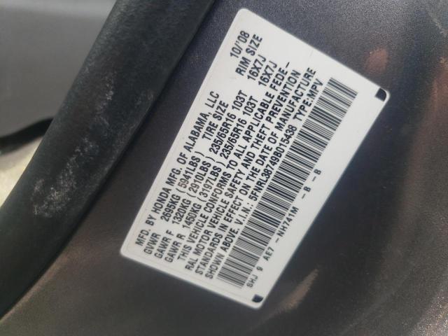 Photo 10 from auction – 2009 HONDA ODYSSEY EX with VIN 5FNRL38749B015438