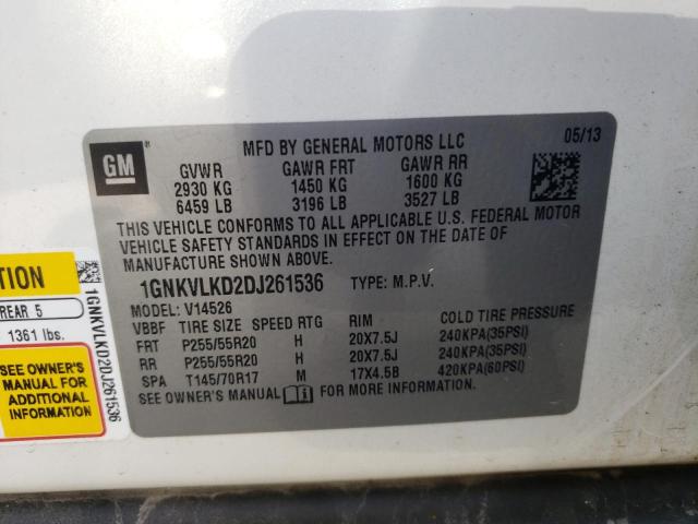 Photo 10 from auction – 2013 CHEVROLET TRAVERSE L with VIN 1GNKVLKD2DJ261536