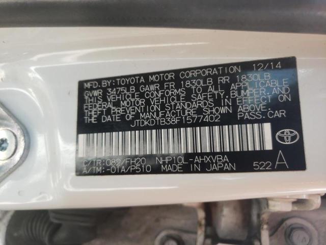 Photo 10 from auction – 2015 TOYOTA PRIUS C with VIN JTDKDTB38F1577402