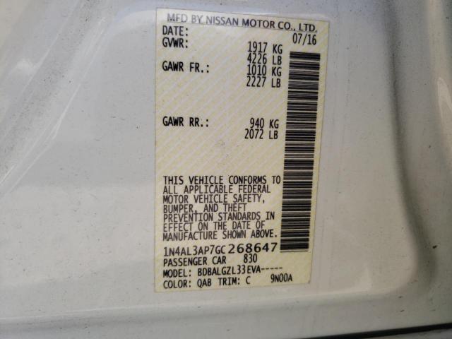 Photo 10 from auction – 2016 NISSAN ALTIMA 2.5 with VIN 1N4AL3AP7GC268647