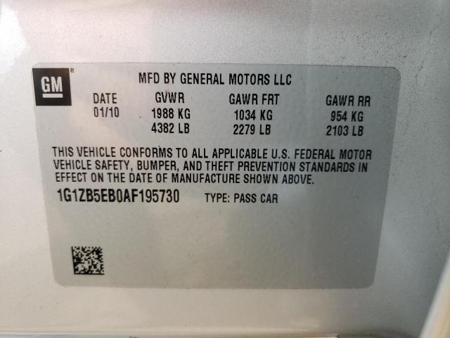 Photo 10 from auction – 2010 CHEVROLET MALIBU LS with VIN 1G1ZB5EB0AF195730