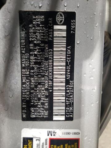 صورة رقم 10 من المزاد - 2011 TOYOTA CAMRY BASE مع VIN 4T1BF3EK8BU663553