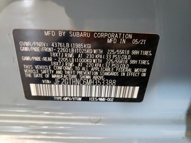 Photo 10 from auction – 2021 SUBARU CROSSTREK with VIN JF2GTHNC6MH353388