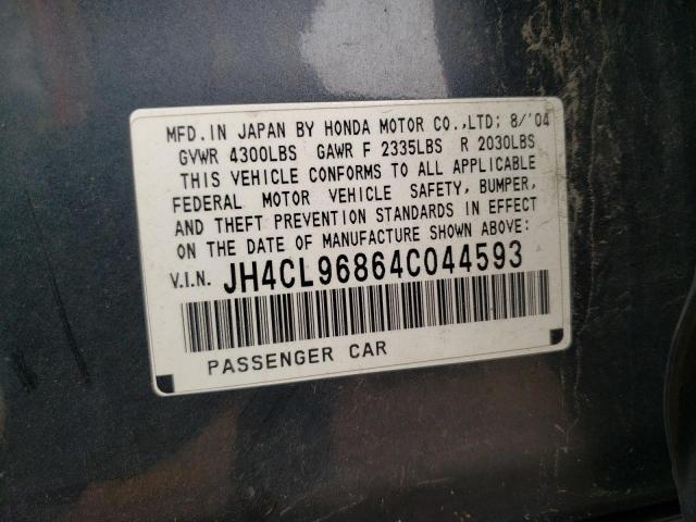 Photo 10 from auction – 2004 ACURA TSX with VIN JH4CL96864C044593