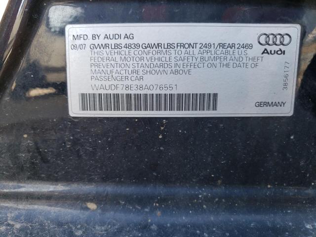 Photo 10 from auction – 2008 AUDI A4 2.0T QU with VIN WAUDF78E38A076551