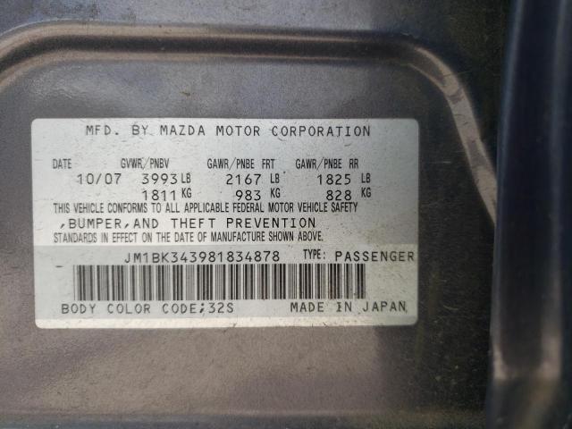 Photo 10 from auction – 2008 MAZDA 3 HATCHBAC with VIN JM1BK343981834878