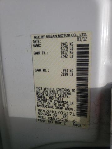 Photo 10 from auction – 2012 NISSAN ALTIMA BAS with VIN 1N4AL2AP4CC205171