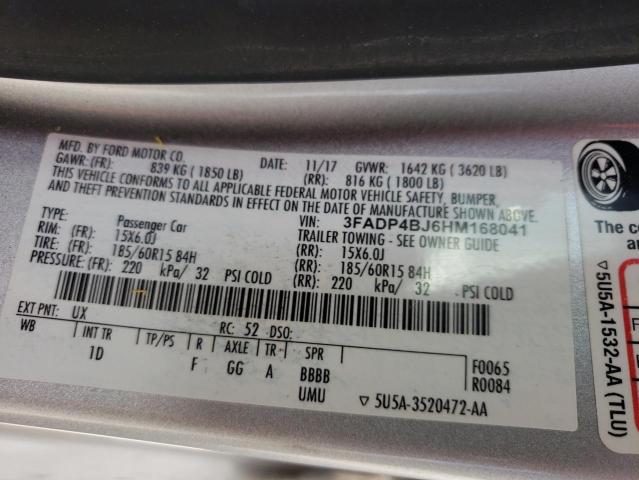 Photo 10 from auction – 2017 FORD FIESTA SE with VIN 3FADP4BJ6HM168041